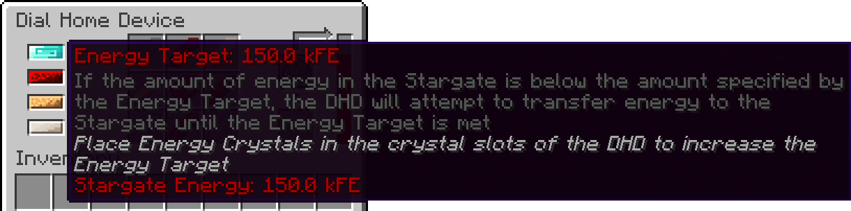 Energy Target in DHD